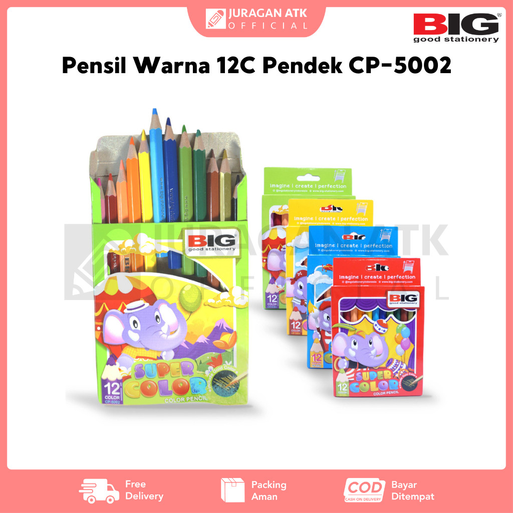 

Pensil Warna BIG 12 Warna Pendek Set Lengkap CP-5002