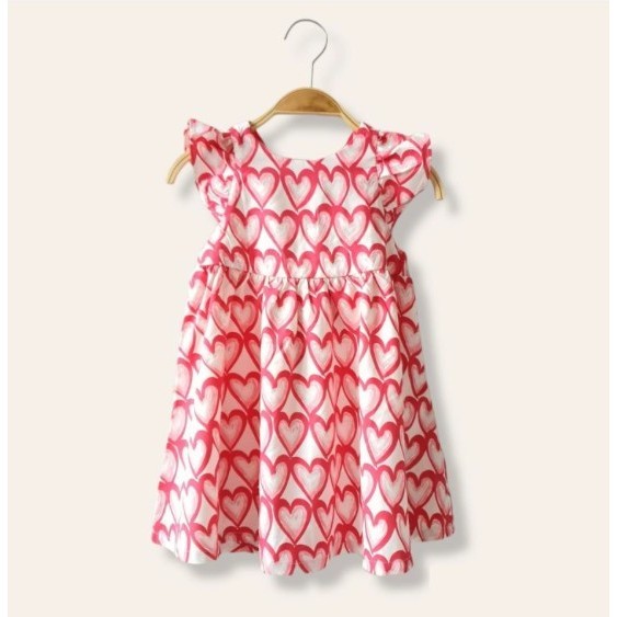 BAJU DRESS LITTLE K LOVE MOTIF BEAUTIFUL ANAK PEREMPUAN