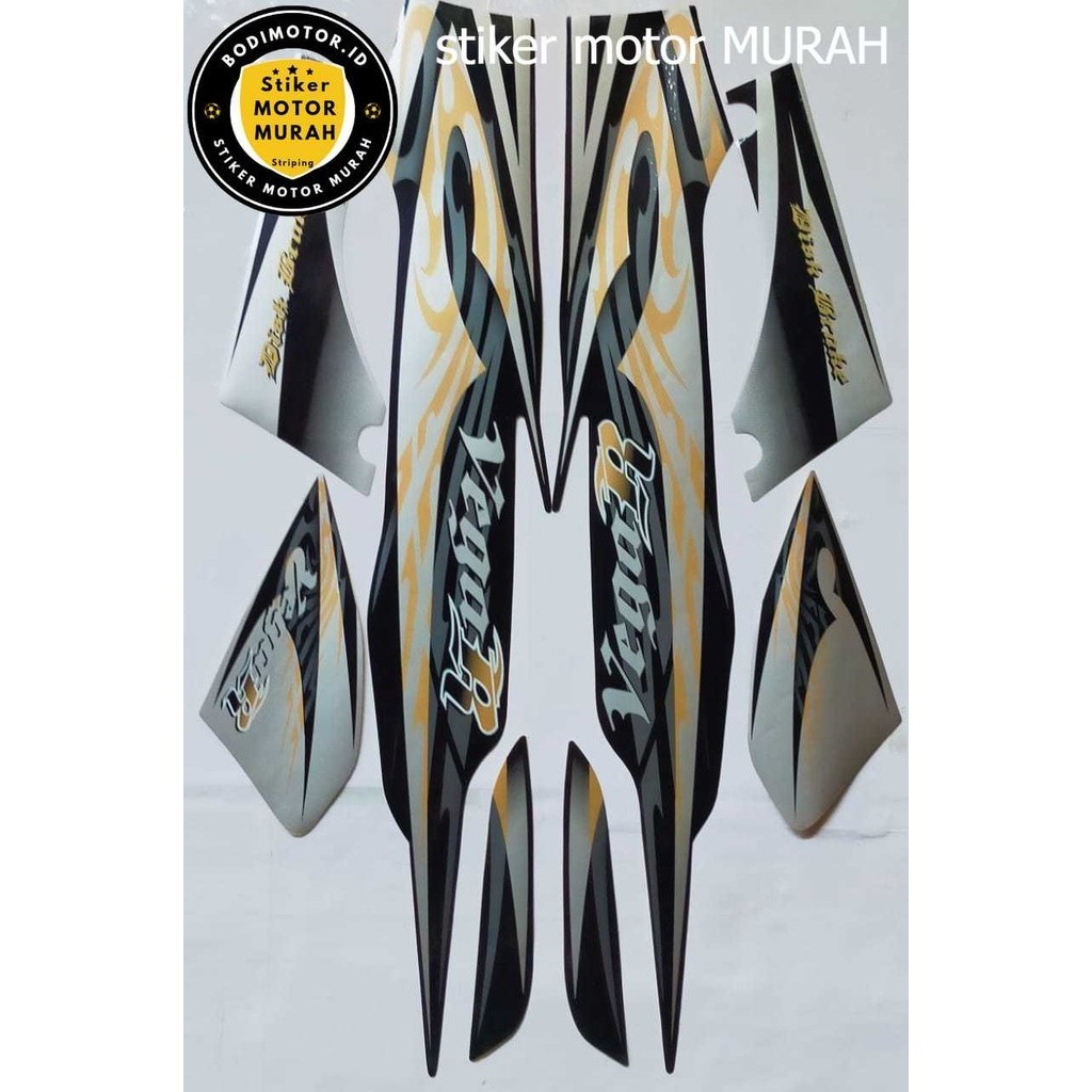 STIKER STRIPING & LIS BODY VEGA R NEW 2008 2009 HITAM SILVER STANDAR/Striping Vega R New Silver Hita