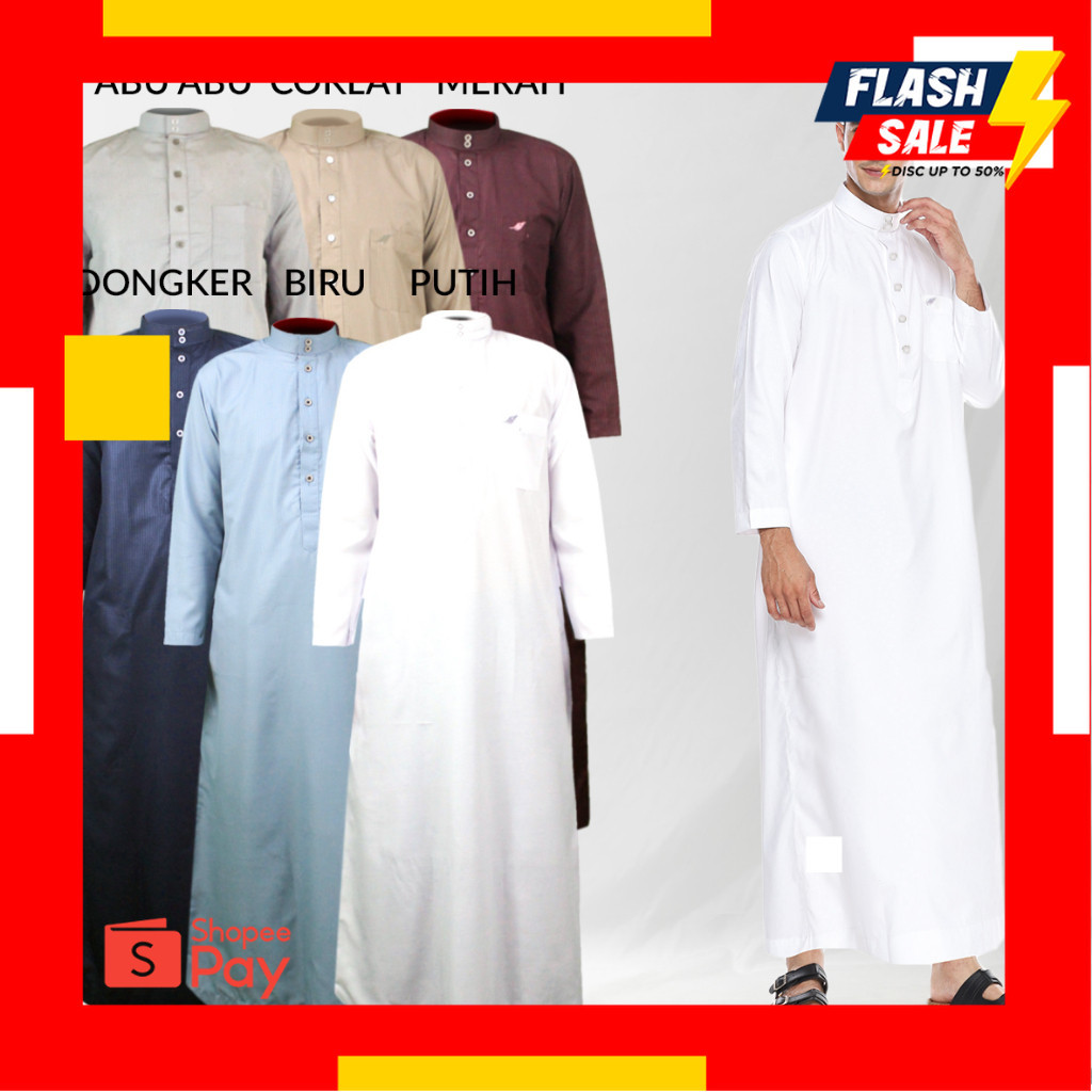 SALE 12.12 |  As-Sabar - Jubah Gamis Pria Dewasa Terbaru Gamis Jubah Pria Dewasa Polos Jubah Alharam