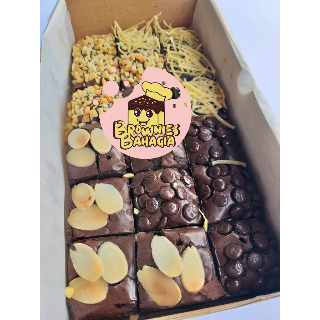 

[COD]Brownies Fudgy Premium "TOPING MIX RANDOM" 18 Potong Panggang Enak Murah Nyoklat Shiny Crust/ TAHAN LAMA LANGUNG KIRIM BUKAN PO