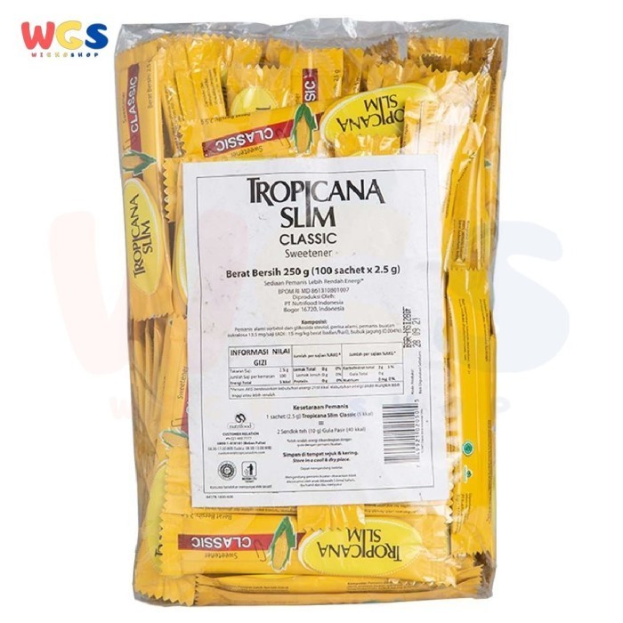 

Tropicana Slim Classic Sweetener 100 Sachets x 2.5g - Gula Diet