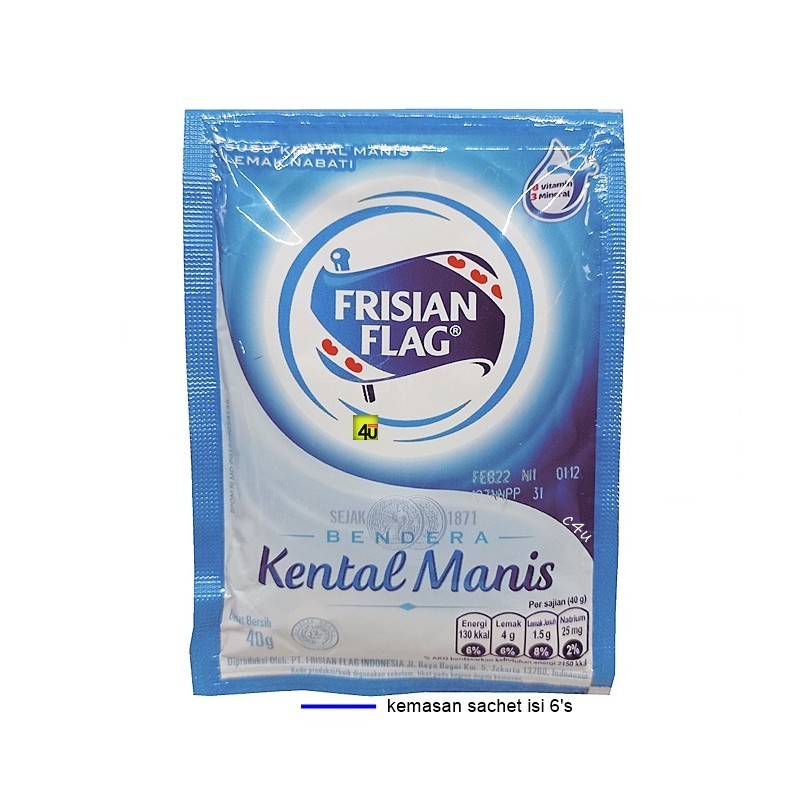

Frisian Flag - Susu Bendera Kental Manis - 6 sachet