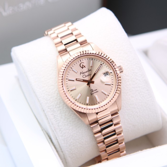 ALEXANDRE CHRISTIE AC5016 / AC 5016 FULL ROSEGOLD SAPPHIRE ORIGINAL