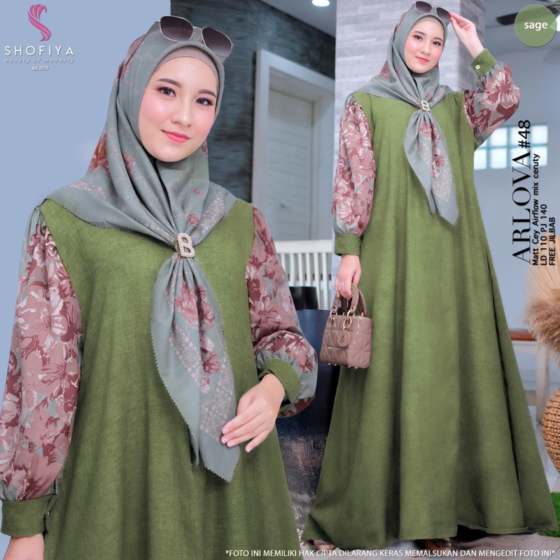 Gamis Arlova series / Baju arlova shofiya / arlova ori shofiya / original shofiya / arlova ld 110 / 