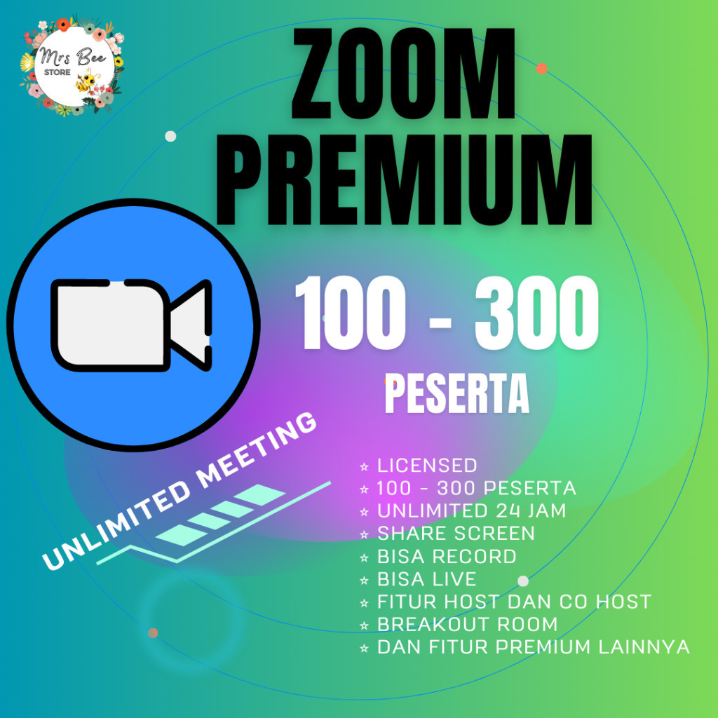 Unlimited Meeting Zoom Meeting Premium Bulanan Harian 100P Sampai 300P