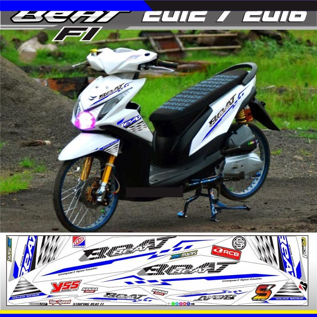 STRIPING BEAT FI SIMPLE ELEGAN / STIKER MOTOR BEAT FI VARIASI SIMPLE