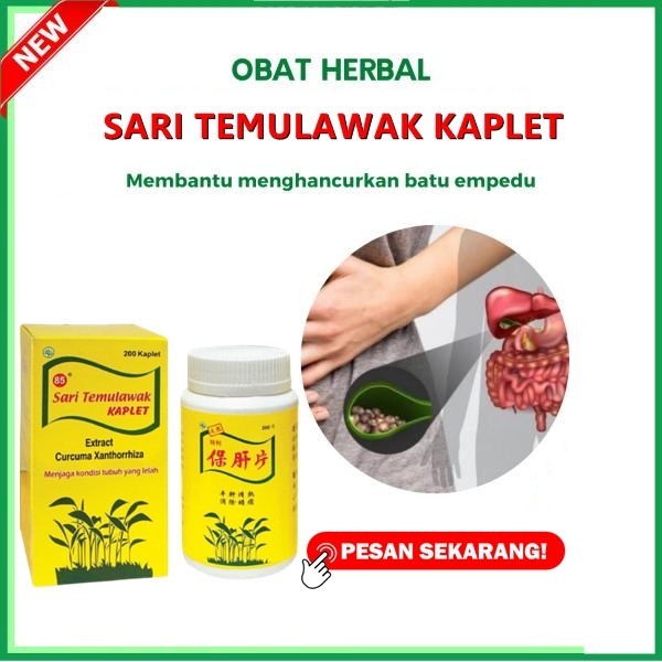 Sari Temulawak Kaplet Obat Cina Untuk Batu Empedu Penyakit Liver BPOM