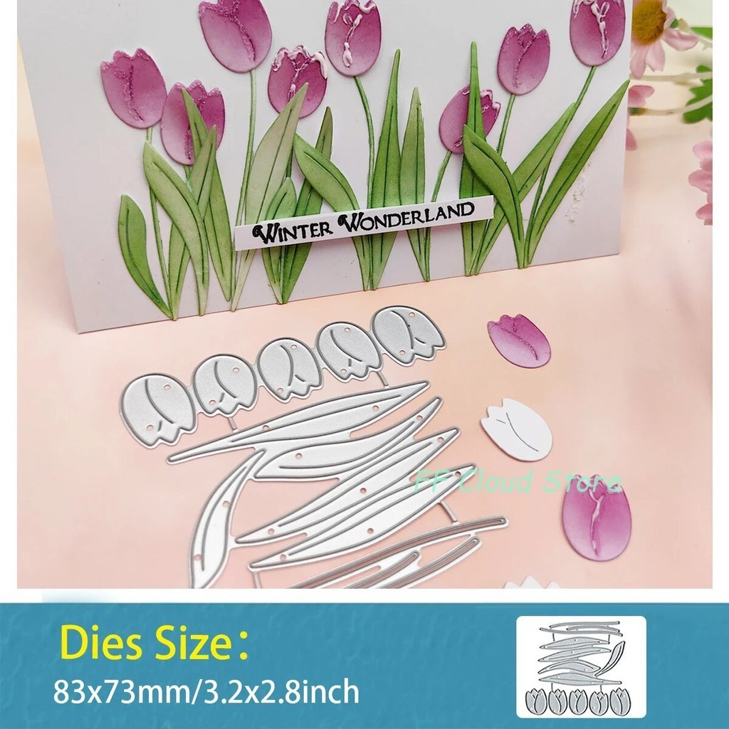 

Tulip Flowers Metal Cutting Dies New for Scrapbooking DIY Album Embossing Folder Paper Card Maker Template Stencils