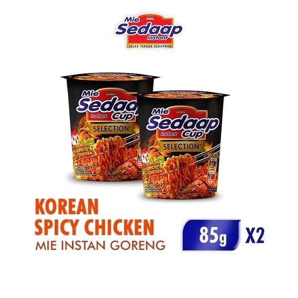 

Sedaap Mie Instan Cup Korean Spicy Chicken 81 gr x2