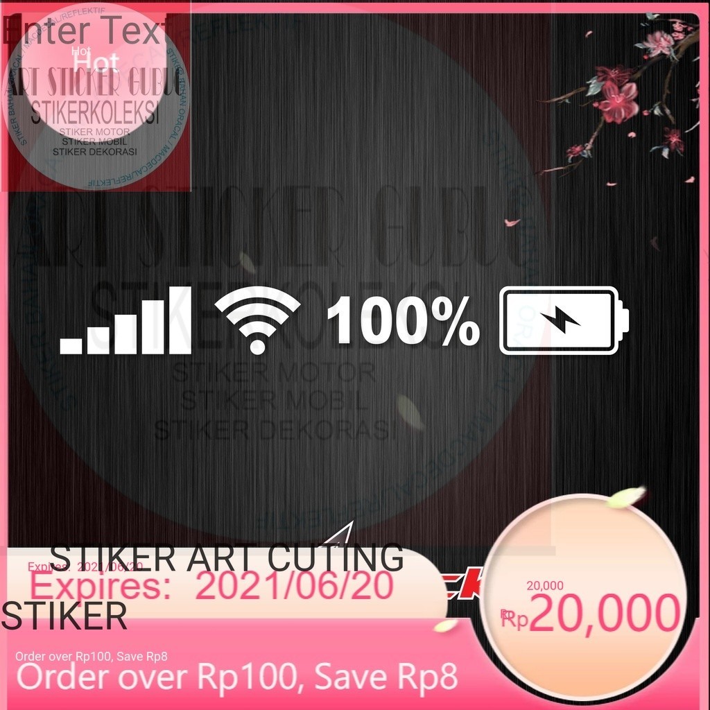 stiker baterai Sticker sinyal WIFI