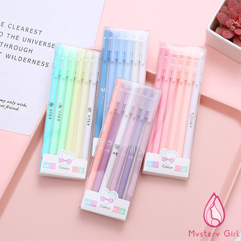 

1SET ISI 6PCS PULPEN GEL MORANDI COLOR / PULPEN GEL WARNA PASTEL LUCU / PEN GEL AESTHETIC