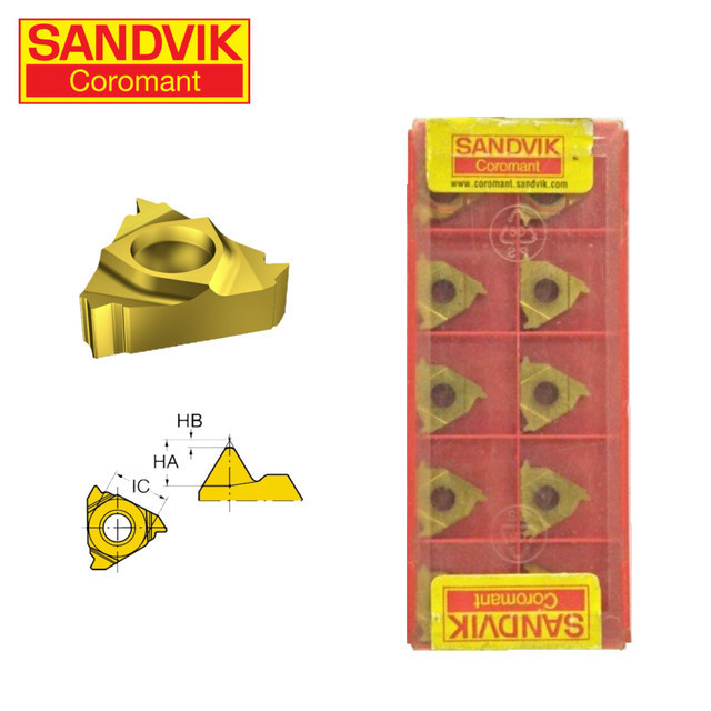 Insert R166.OL 16AC01F SANDVIK Pahat Bubut R166 OL16 AC01F Mata Ulir Dalam