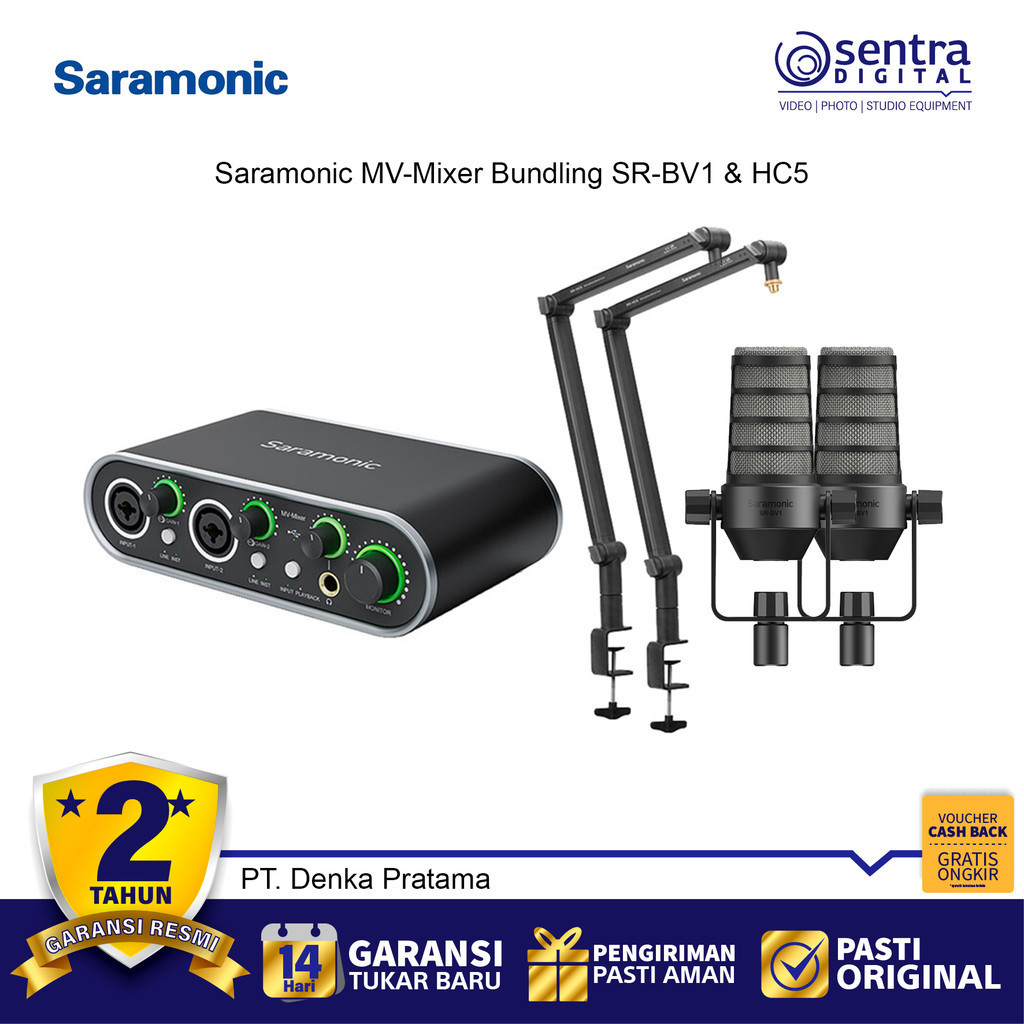 Saramonic Podcast Setup Paket 2 Orang SR-BV1 Mic