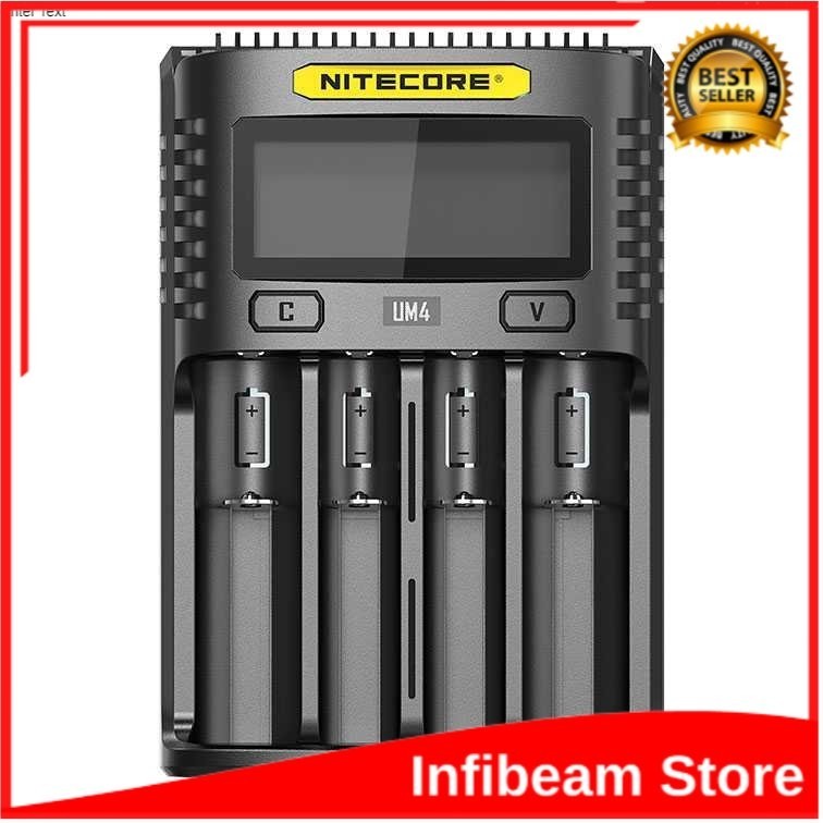 NITECORE Intelligent USB Charger Baterai 4 Slot Li-ion NiMH - UM4