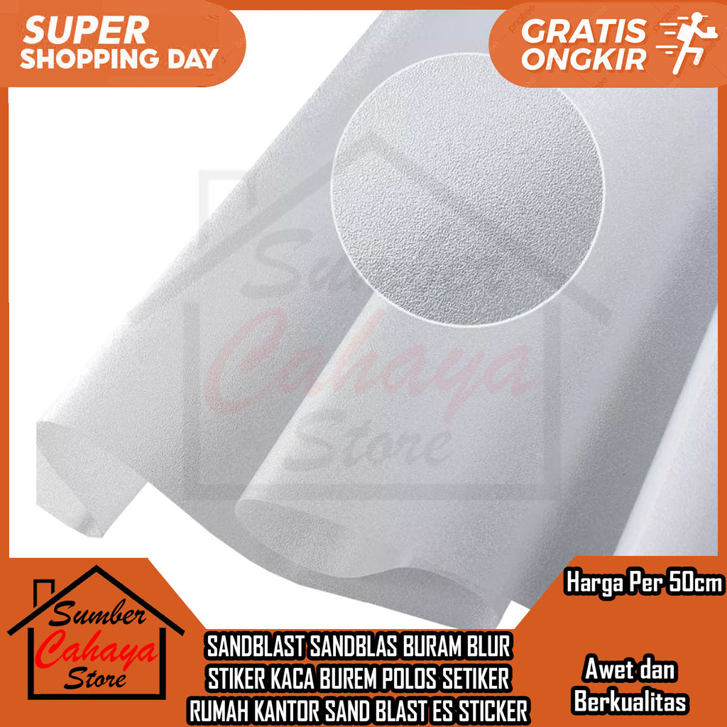 Stiker Kaca Sandblast Blur Per 50 Cm Sand Blast Buram Polos Es Sticker Tempelan Tempered Glass Rayba