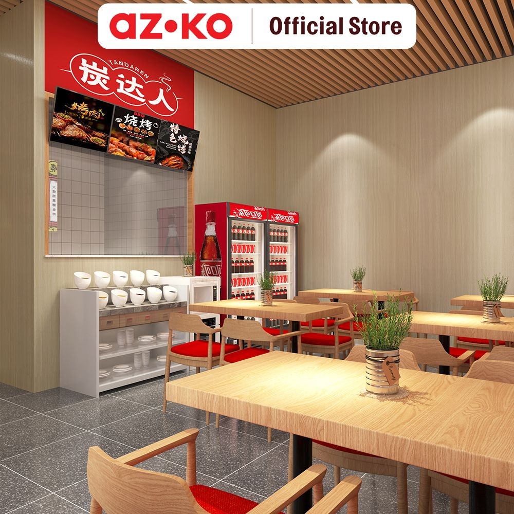 AZKO Forhom 60X300 cm Panel Dinding Roll Motif Kayu - Cokelat Wallpanel Pelapis Dinding Interior Din