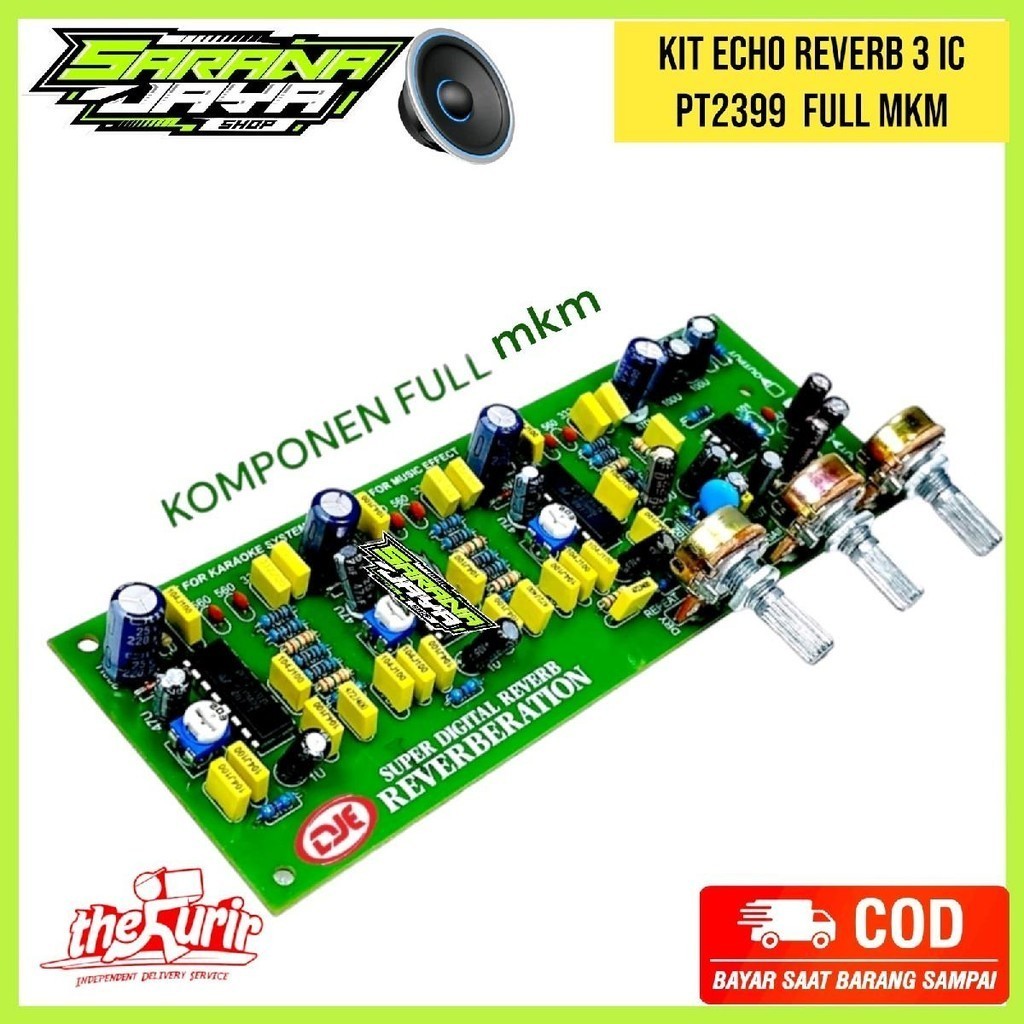 Kit ECHO Reverb 3 IC PT2399 Full MKM Amplifier