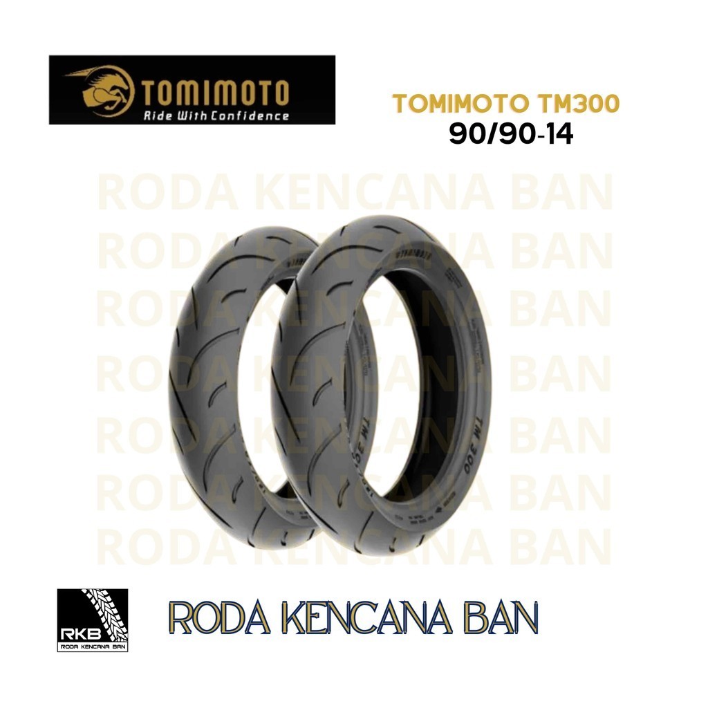 Ban Motor TOMIMOTO TM300 size 90/90 R14 - Tubeless Ban Belakang BEAT, SCOOPY, VARIO 125/150, MIO, FI