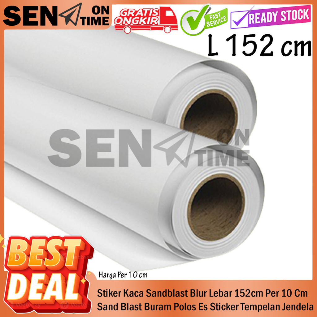 Sticker Buram Stiker Kaca Sandblast Blur Lebar 152cm Per 10 Cm Sand Blast Polos Es Tempelan Tempered