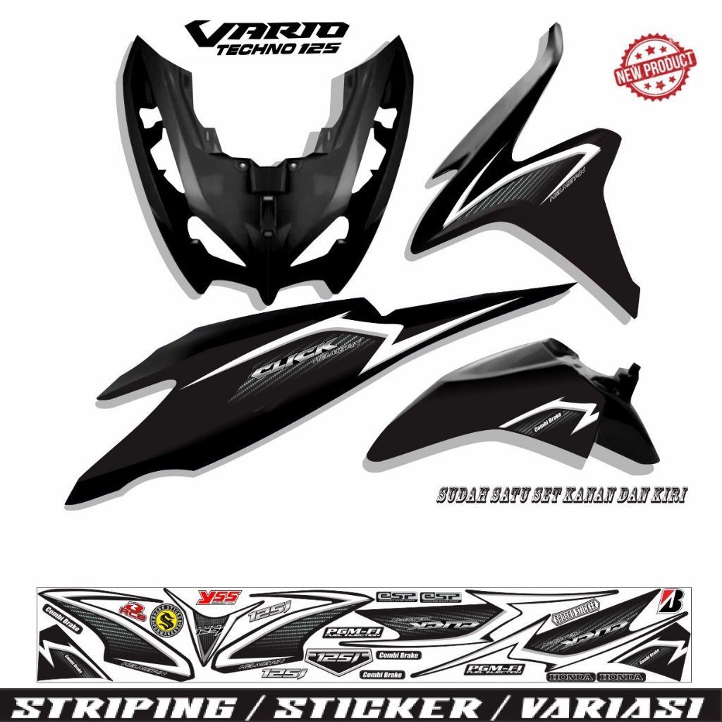 VARIASI MOTOR STRIPING VARIO TECHNO 125 / LAMA / STIKER CLICK / STICKER VARIO