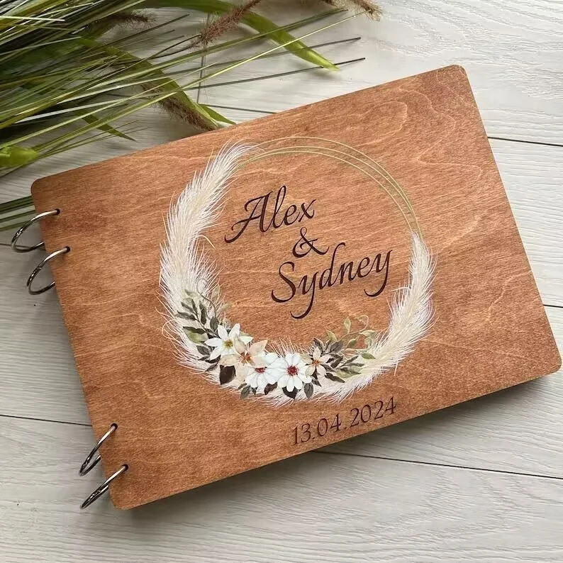 

Personalised Wedding White Guest Book Custom Elegant Mr And Mrs Message Book Couples Keepsake Book Sign-in Wedding Decoration