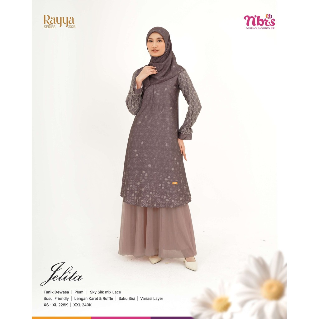 Aira Fashion Muslim - Tunik Premium Wanita Bahan Silk Premium Jelita Tunik Atasan Wanita Elegan Simp