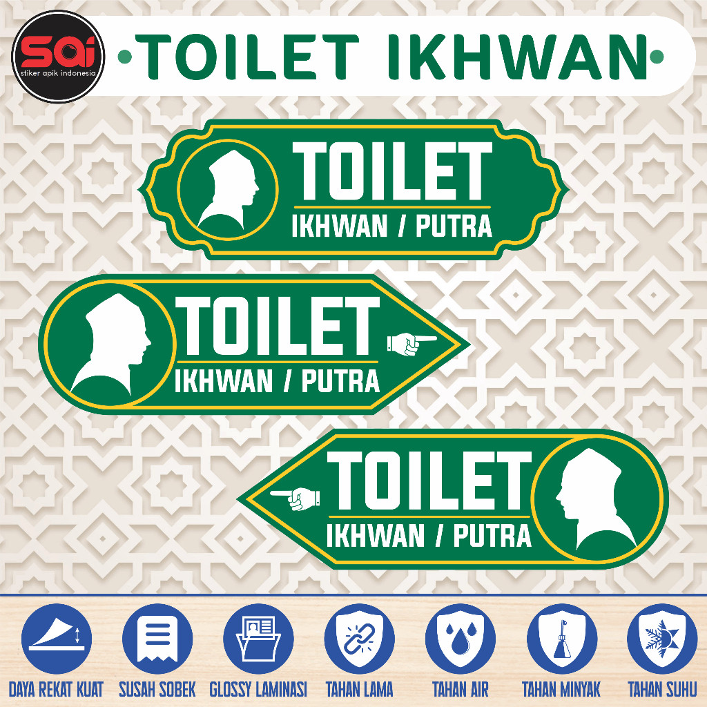 

STIKER VINYL PETUNJUK ARAH TOILET IKHWAN / PUTRA / LAKI-LAKI LAMINASI GLOSSY