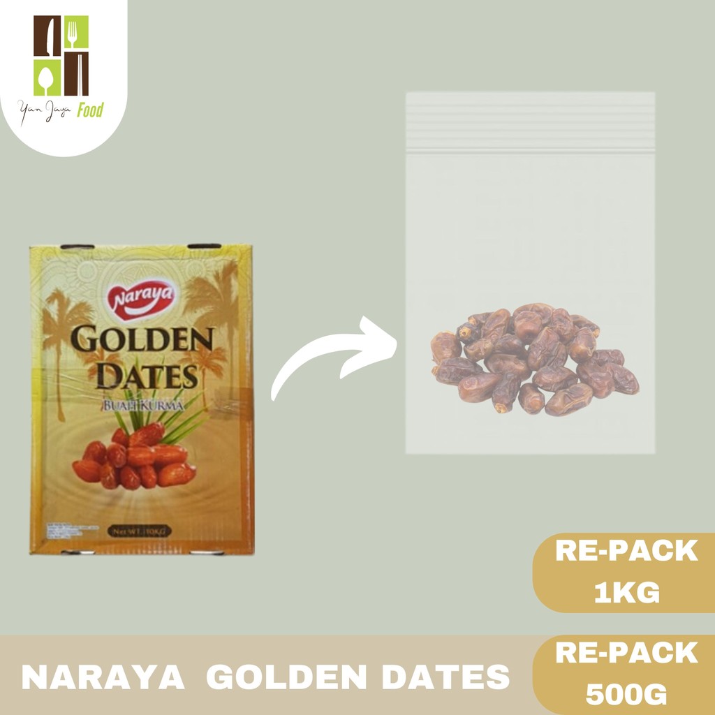 

Naraya Golden Dates / Buah Kurma Premium Repack 500g / 1kg