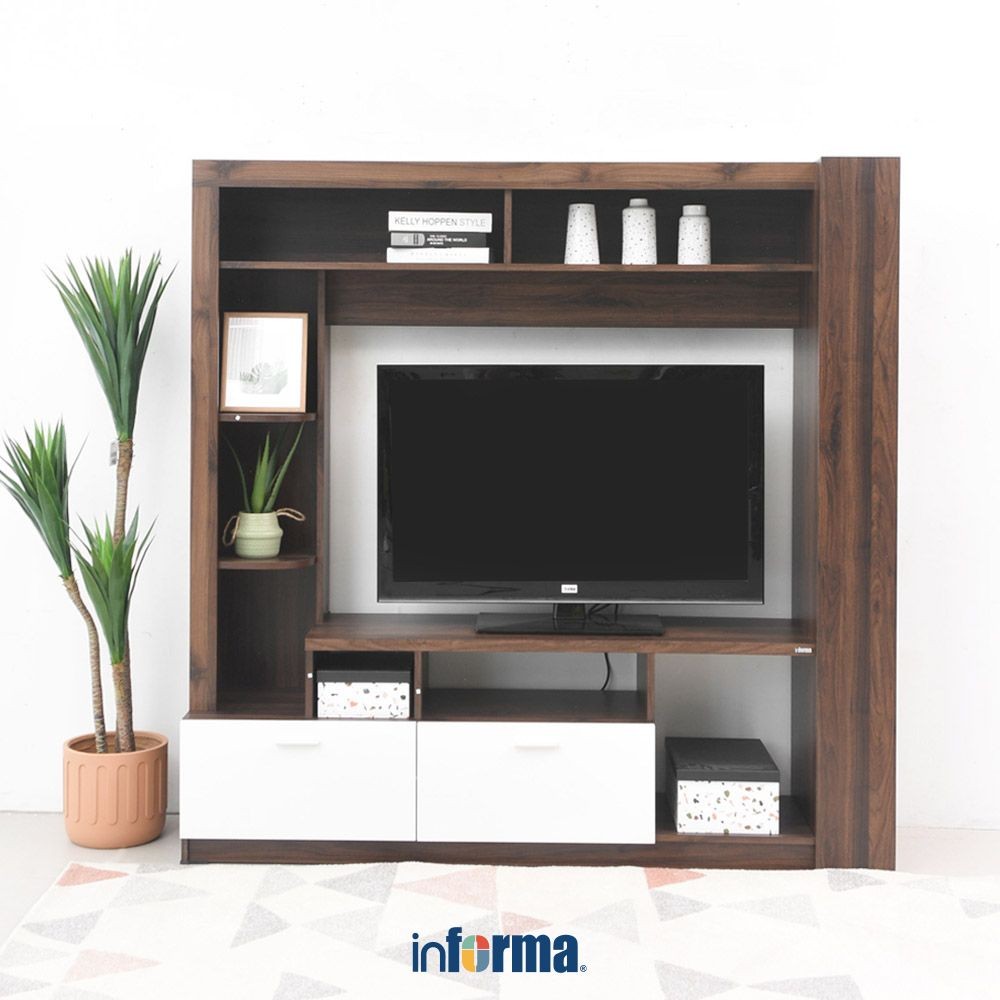 Informa Colmar Lemari Tv Entertainment Centre - Cokelat Tua Entertainment Centre Cabinet Meja Rak Tv