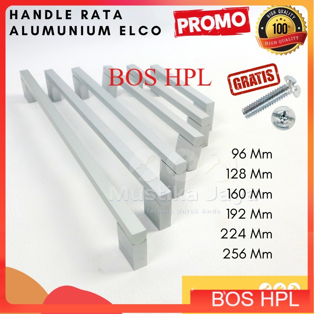 Handle Tarikan Gagang Lemari Laci Pintu Alumunium Elco Model Rata