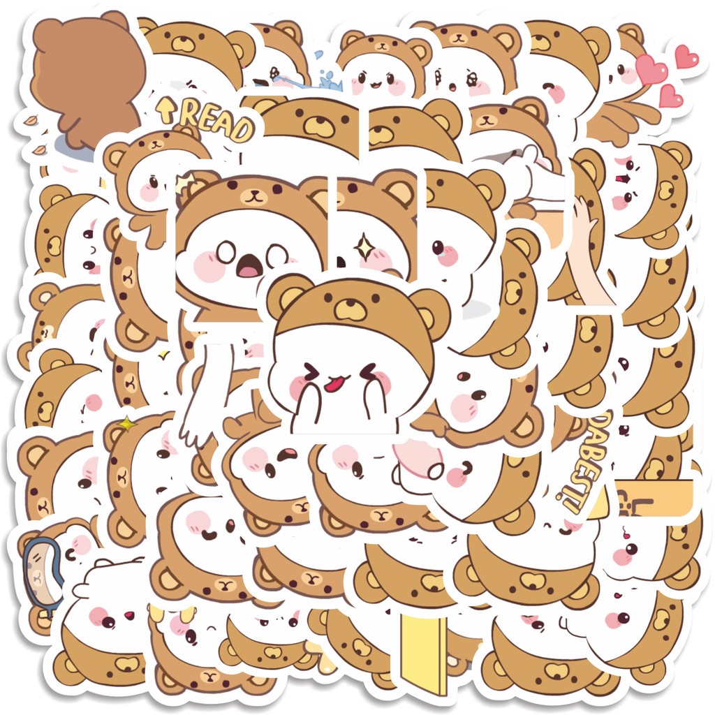 

COD 50 Pcs Stiker Kawaii Bear Cute V4 Lucu Anti Air Untuk Dekorasi Notebook Sepeda Skateboard Handphone
