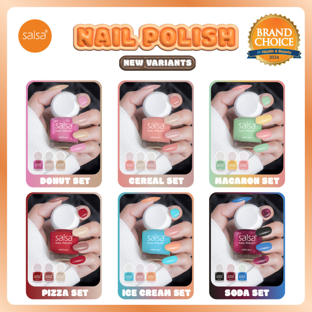 SALSA Nail Polish Set Food Series - Kutek Tahan Lama | Cat Kuku Cepat Kering