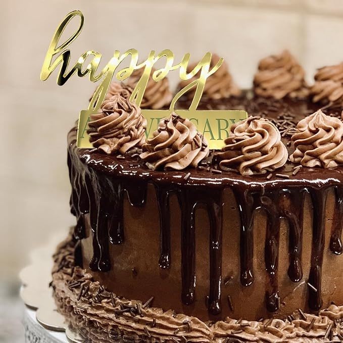 

CAKE TOPPER AKRILIK HAPPY ANNIVERSARY GOLD SILVER/TOPPER TANCAP ANNIV/TOPPER CAKE HAPPY ANNIV DEKORASI CAKE BAHAN AKRILIK