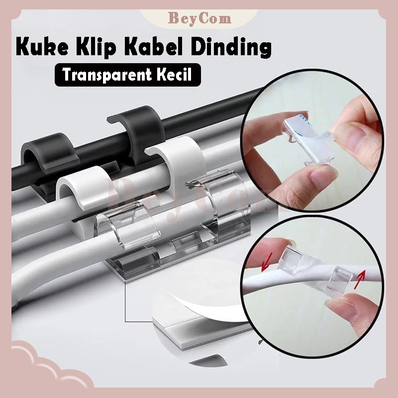 Klip Kabel / Clip Kabel Organizer 1 Pack Isi 20 Pcs / Jepit Kabel Tempel / Kabel Klip Tempel Dinding