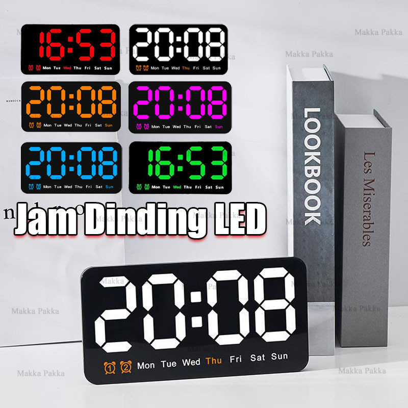 Jam Meja Dinding Digital LED Dengan Layar Besar Dan Fitur Multifungsi Jam Dinding Digital LED Besar