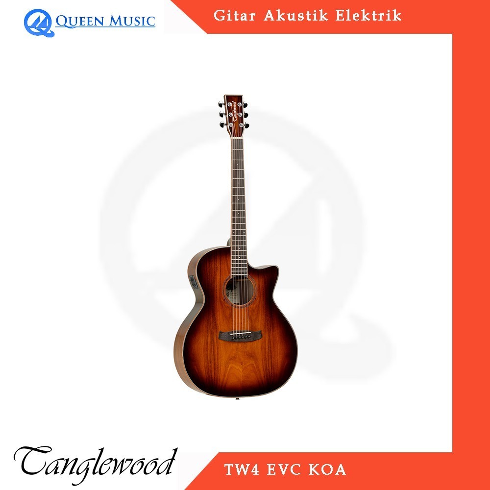 promo diskon 70% Gitar Akustik Elektrik Tanglewood TW4 EVC KOA
