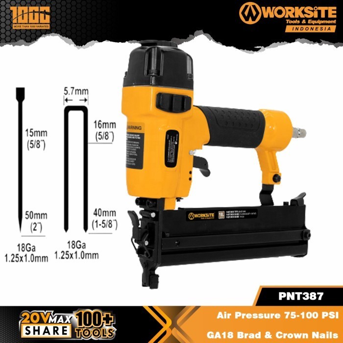 

GA18 MESIN PAKU TEMBAK WORKSITE STAPLES 2 in 1 nail gun brad nailer