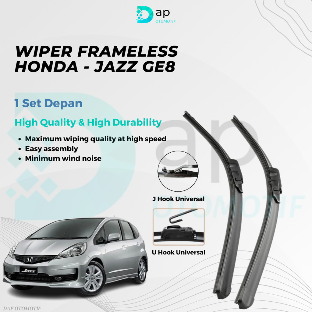 Wiper Honda Jazz GE8 Frameless 1 Set Depan (2 Pcs)