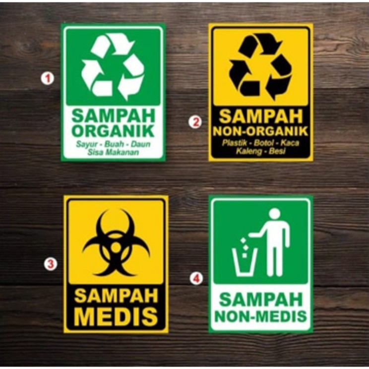 

Stiker Sampah ORGANIK non Organik SAmpah MEDIS nonmedis 10 x 15 cm