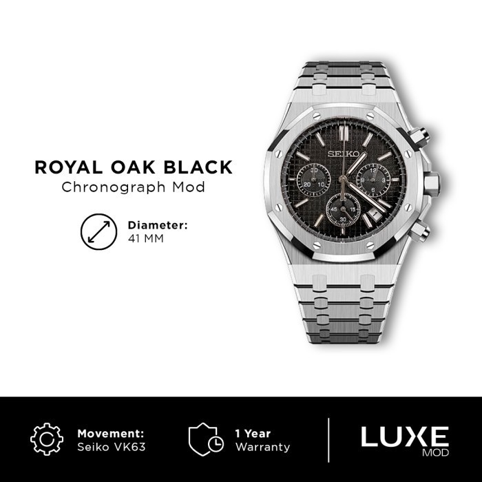 Seiko Royal Oak Black Mod Chronograph VK63