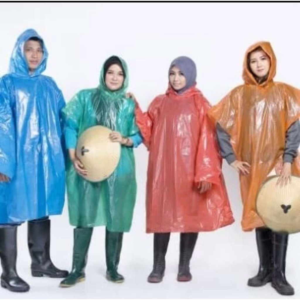 jas hujan ponco plastik tebu
