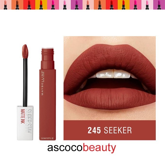 (NEW) -Maybelline Superstay Matte Ink Lip Cream Transferproof - 245 Seeker