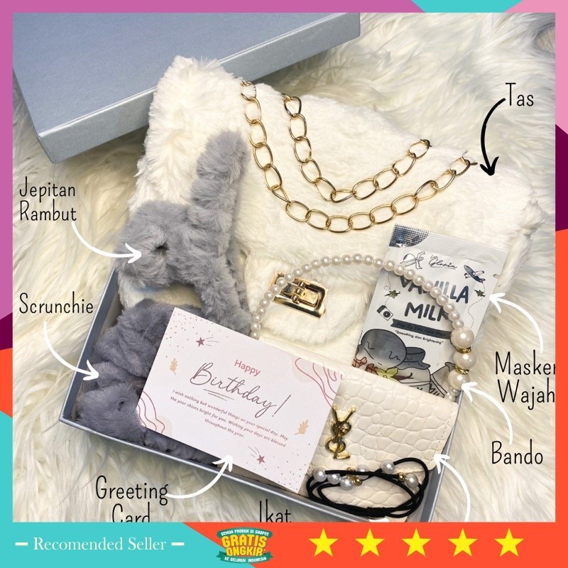 

Hampers Kado Gift Premium Murah / [GIFT BOX PREMIUM]HAMPERS GIFT BOX TAS BAHAN BULU/KADO PACAR/HADIAH ULANG TAHUN CEWEK/KADO WISUDA/KADO WEDDING/KADO HARI IBU/KADO HARI GURU/HAMPERS LEBARAN/HAMPERS RAMADAN/HAMPERS NATAL/KADO VALENTINE/KADO ANNIVERSARY