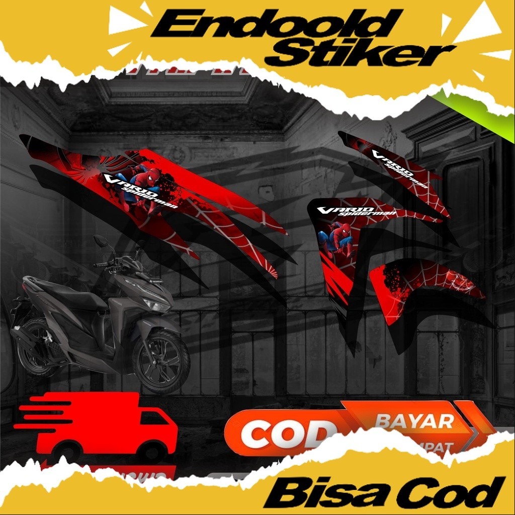 Code 1816 Motor VARIO 125 & 150 TAHUN 2018-2021 stiker striping List Variasi Motif Spiderman