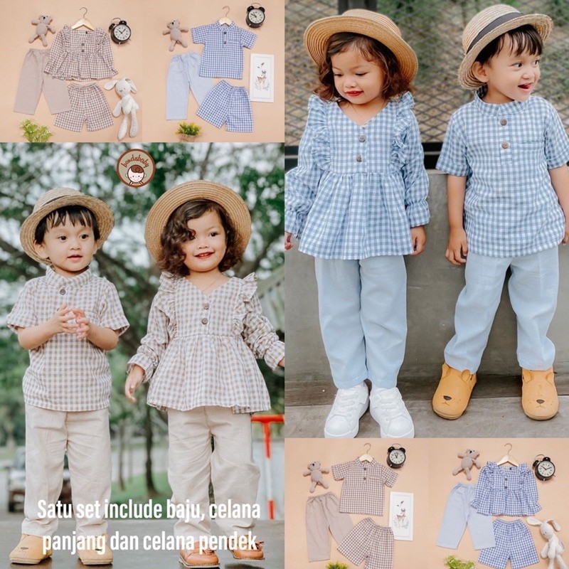 QZ657 RAMIES Series Set Couple Anak / Setelan Baju Muslim Couple Anak 6bln-8thn