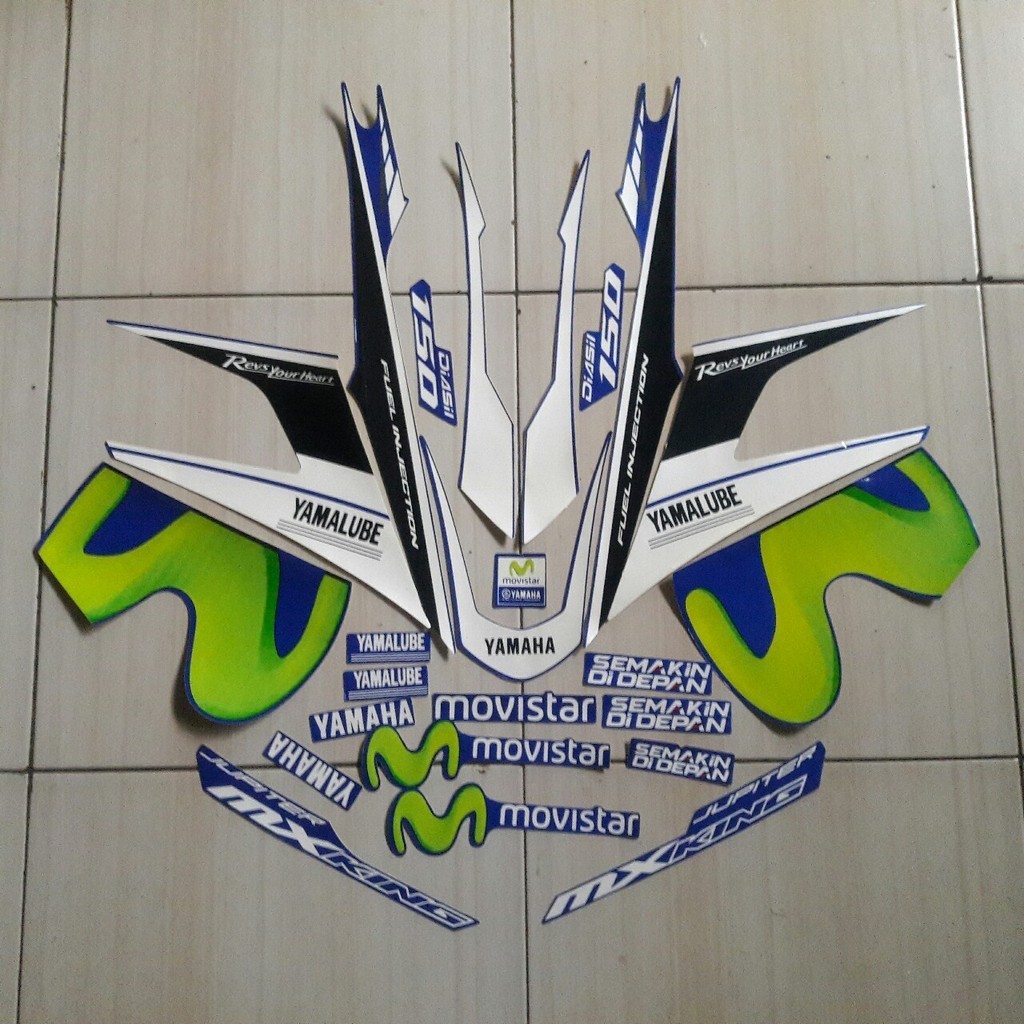 Striping sticker motor yamaha jupiter mx king 2016 hitam biru