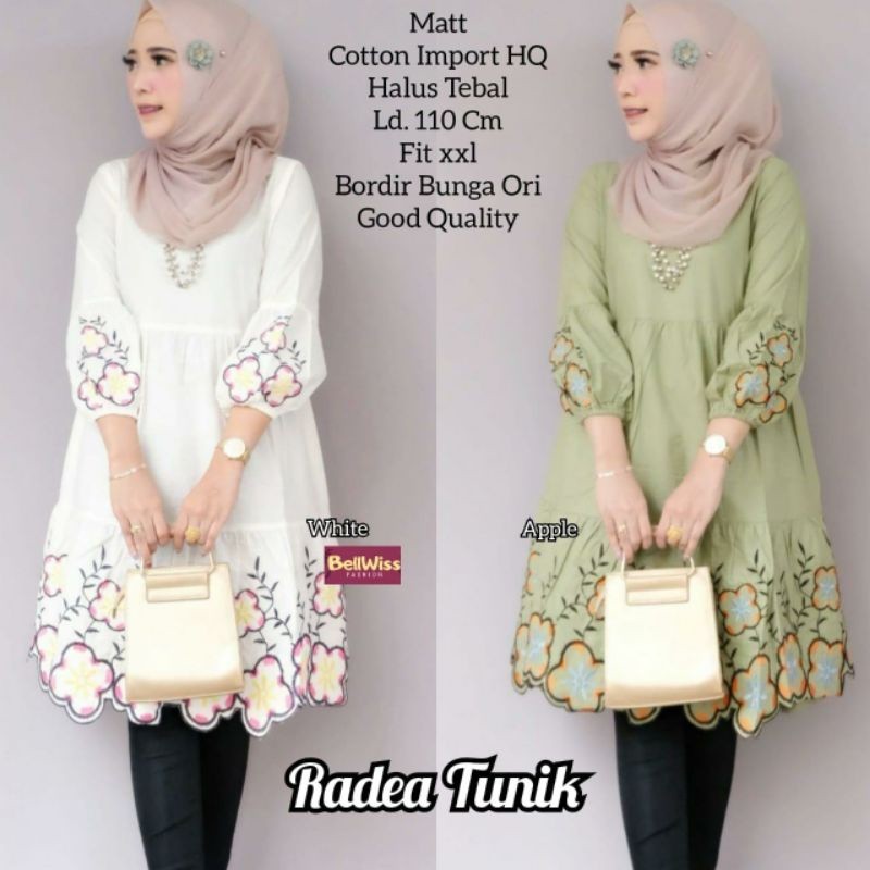 AZRIL - ATASAN WANITA JUMBO KATUN BORDIR JUMBO BIG SIZE ATASAN KATUN DINAYA TUNIK//RADINA TUNIK