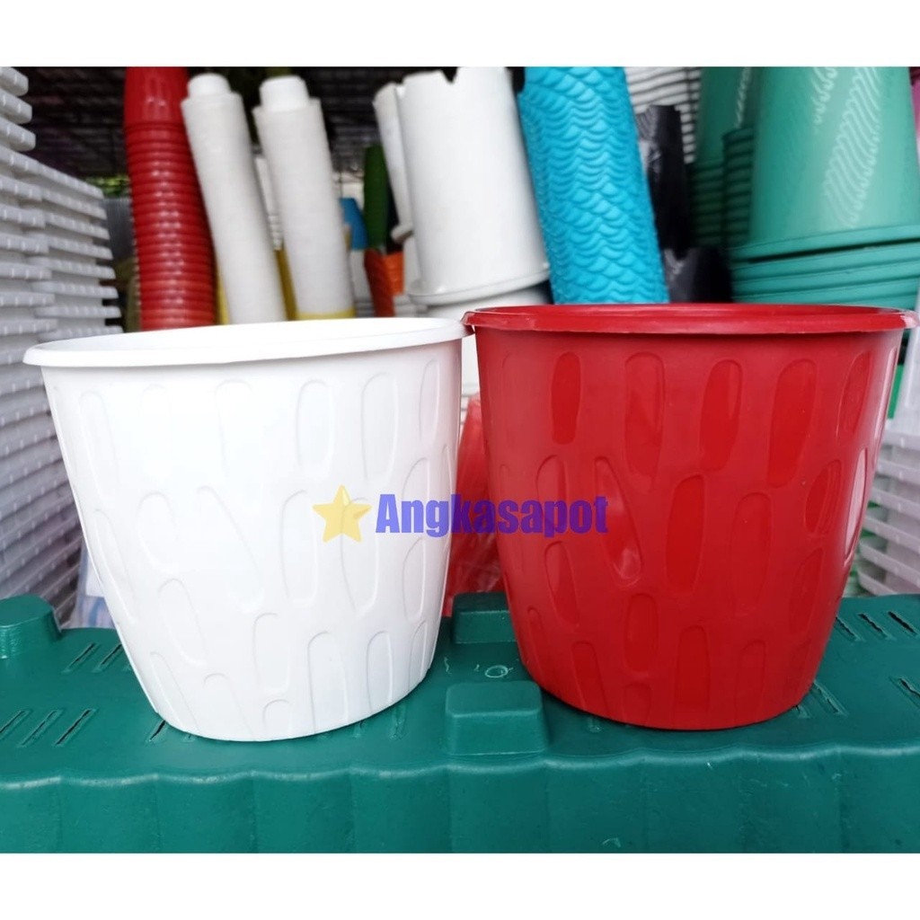 6 PCS Pot Tabitha Kacang 30 Setengah Lusin Pot Plastik Bunga Tanaman