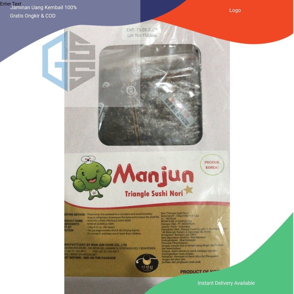 

Onigiri Triangle Sushi Nori MANJUN 100 sheets